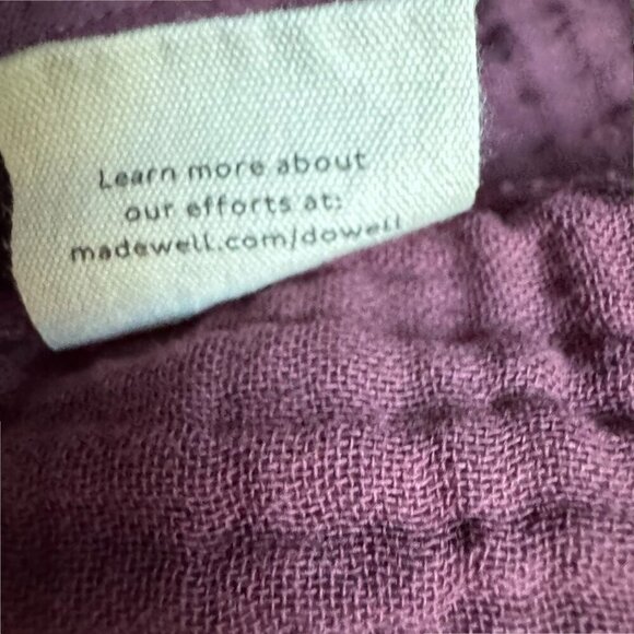 MADEWELL Mauve Embroidered Flower Lightspun Peplum Tie Open Back Top Women's S - Picture 7 of 8